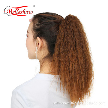 Hot sell short kinky curly ponytail synthetic ponytail drawstring Afro ponytail hair extensions synthetic hair